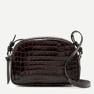 J.Crew Croc-Embossed Leather Crossbody Bag